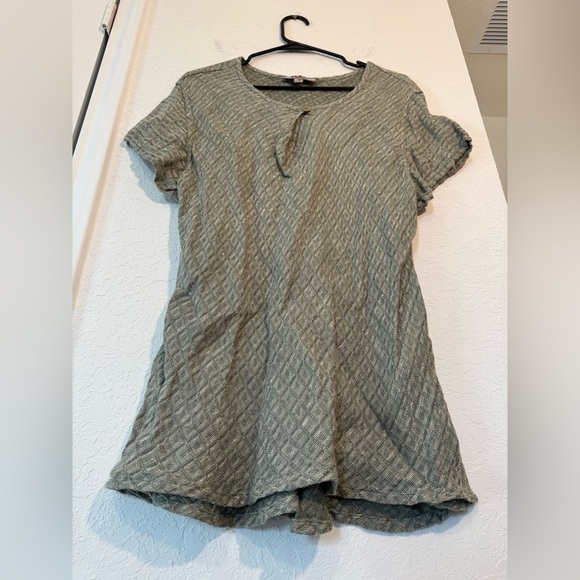 Flax Linen Short Sleeve Top Green Diamond Womens Size Small - Picture 3 of 9